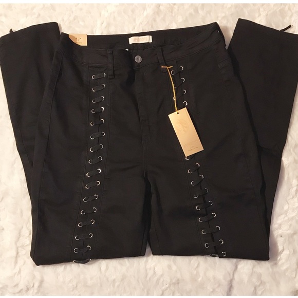 ✨LAST 1✨ High Waisted Lace Up Jeans-24/3X - Picture 6 of 8
